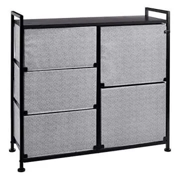 Amazon Basics Closet Organizer Drawers with 5-Fabric Storage Units, Black