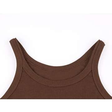 KAMISSY Women's Sleeveless Crop Tank Top in Brown