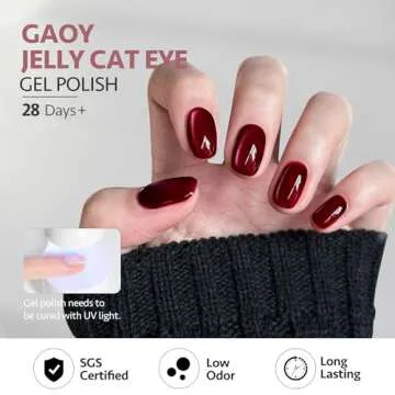 GAOY Glitter Cat Eye Gel Nail Polish Set - 6 Colors with Magnet