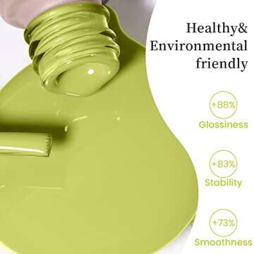 MAYCHAO 15ML Green Gel Nail Polish - Kiwi Green for DIY Manicure