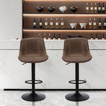 Ermnois Swivel Barstools Set of 2, Adjustable Design