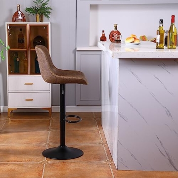 Ermnois Swivel Barstools Set of 2, Adjustable Design