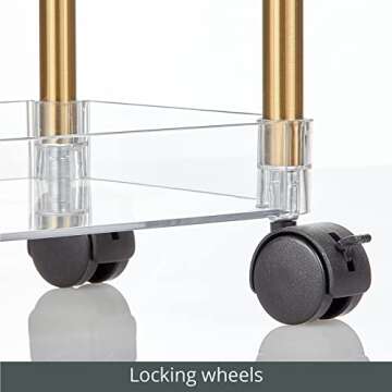 mDesign Slim 3-Tier Rolling Storage Cart with Wheels