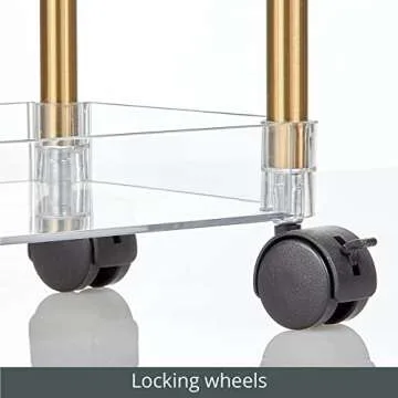 mDesign Slim 3-Tier Rolling Storage Cart with Wheels