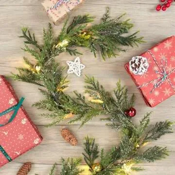 MINDELF 6 FT Artificial Christmas Garland for Festive Decor