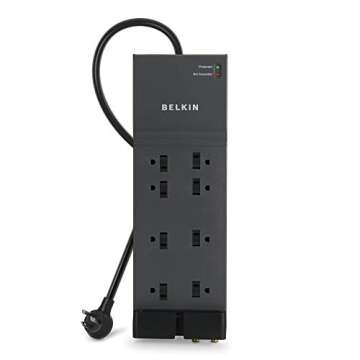 Belkin Surge Protector Power Strip, 8 AC Multiple Plug Outlet w/ 12ft Heavy-Duty Extension Cord, UL-...