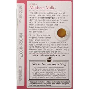 Traditional Medicinals Organic Mother’s Milk Herbal Tea, Promotes Healthy Lactation, (Pack of 2) - 32 Tea Bags Total