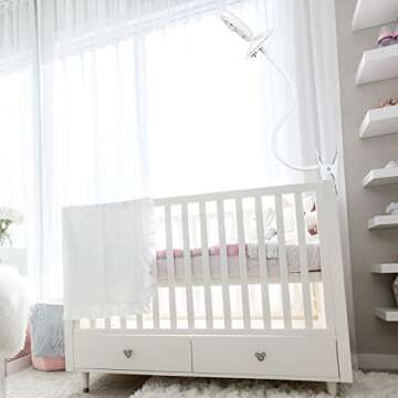 Universal Baby Monitor Mount for ANMEATE SM24, Arlo, Motorola, Owlet Cam and Most Other Baby Monitors, Flexible Gooseneck Baby Monitor Holder for Crib Without Tools or Wall Damage