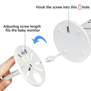 Universal Baby Monitor Mount for ANMEATE SM24, Arlo, Motorola, Owlet Cam and Most Other Baby Monitors, Flexible Gooseneck Baby Monitor Holder for Crib Without Tools or Wall Damage