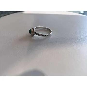 Baltinester Handmade Green Quarz Kabbalah Success and Prosperity Ring in 925 Sterling Silver and Yellow Gold Judaica Prayer Size 8 Jewelry