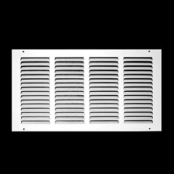 Fits 16x8 Duct Opening | Steel Return Air Grille by Handua | Vent Cover Grill for Sidewall and Ceiling | White | HVAC Cold Air Intake Grille | Outer Dimensions: 17.75"W X 9.75"H