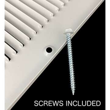 Fits 16x8 Duct Opening | Steel Return Air Grille by Handua | Vent Cover Grill for Sidewall and Ceiling | White | HVAC Cold Air Intake Grille | Outer Dimensions: 17.75"W X 9.75"H