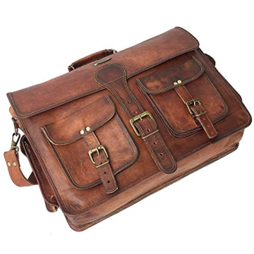 Handmade Cuero Leather Messenger Bag for Men 18 Inch