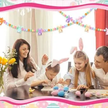 VitalCozy Easter Bunny Garland for Festive Decorations