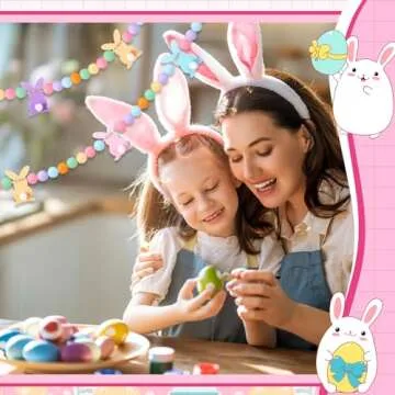 VitalCozy Easter Bunny Garland for Festive Decorations