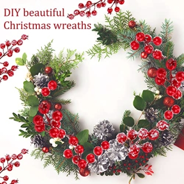 12 Pcs Christmas Artificial Frosted Berry Picks for Decorating