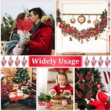 12 Pcs Christmas Artificial Frosted Berry Picks for Decorating