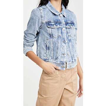 Free People Women's We The Free Rumors Denim Jacket, Indigo Blue