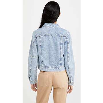 Free People Women's We The Free Rumors Denim Jacket, Indigo Blue