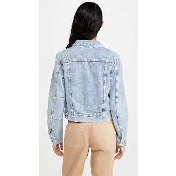 Free People Women's We The Free Rumors Denim Jacket, Indigo Blue