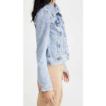 Free People Women's We The Free Rumors Denim Jacket, Indigo Blue