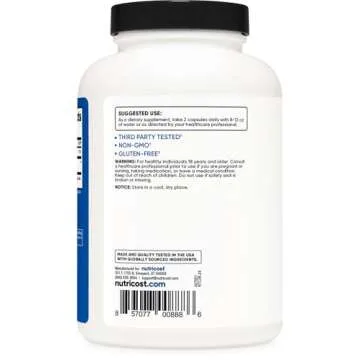 Nutricost HMB (Beta-Hydroxy Beta-Methylbutyrate) 1000mg (240 Capsules) - 500mg Per Capsule, 120 Servings - Gluten Free and Non-GMO