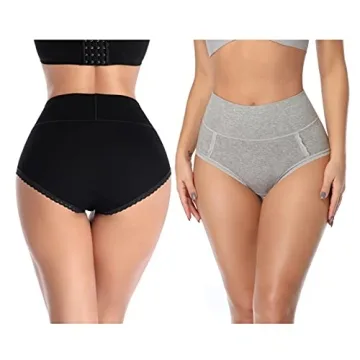 MISSWHO Cotton Womens Underwear Postpartum Essentials High Waisted Panties C Section Tummy Control 6 Pack Briefs For Ladies Size Medium