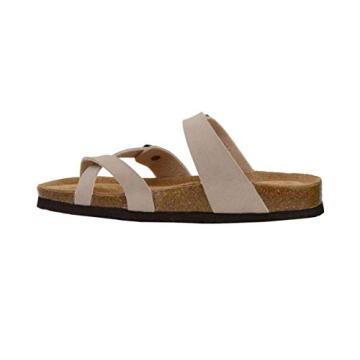 CUSHIONAIRE Women's Luna Cork Footbed Sandals for Comfort