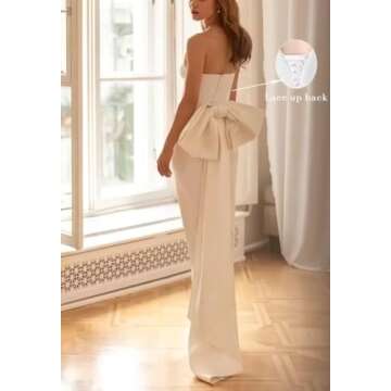 Elegant Satin Mermaid Prom Dress with Detachable Bow for Special Occasions