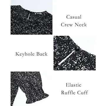 BTFBM Women Casual Summer Dresses 2025 Spring Crew Neck Ruffle Short Sleeve Floral Print Smocked Boho Flowy Maxi Dress(Floral Black White, X-Large)