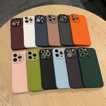 Caseative for iPhone 14 Pro Max Case,Solid Color Full Camera Lens Protection Compatible with iPhone ...