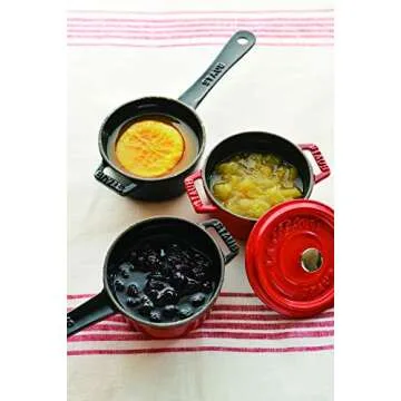 Staub Sauce Pan 40509-537 Small Sauce Pan, Black, 3.9 inches (10 cm), Cast Iron Pot for Cooking Enth...