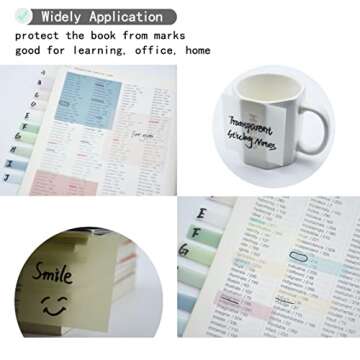 YOUDEFUL 800Pcs Transparent Sticky Notes, 3"x3" Clear Sticky Notes, Waterproof Translucent Sticky Note Pads for Books Annotation, Clear Post it Notes for Bible Study, School, Office（Morandi）