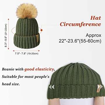 FURTALK Women's Winter Beanie Hat with Faux Fur Pom
