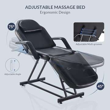 BELLAVIE Adjustable Table Chair Salon Bed for Professional Massage Facial Lash Beauty Treatment Spa ...