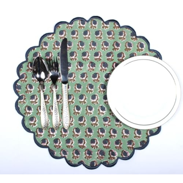 Ridhi Bo-ho Double Layer Floral Placemats - Pack of 4