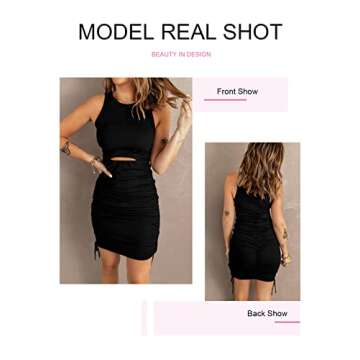 Acelitt Women's Ruched Bodycon Dress Perfect for Parties