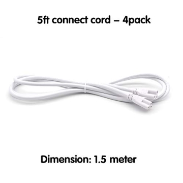 5FT LED Linkable Cords for T5 T8 Tube Lights - Pack of 4