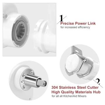 6 IN 1 Gourmet Pasta Attachment for KitchenAid Stand Mixer by KOYOEY, White