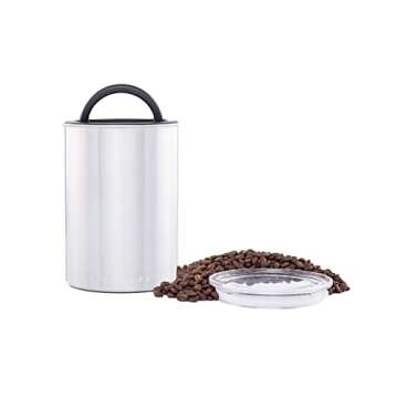 Airscape Stainless Steel Coffee Canister & Scoop Bundle - Food Storage Container - Patented Airtight...