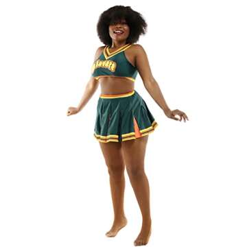 Haikyuu Women's Halloween Cheerleader Cosplay Costume Cheerleading Outfit Cheer Uniform Top Skirt Set