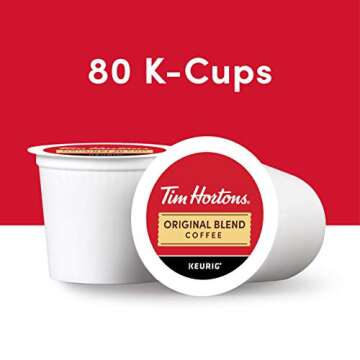Tim Hortons Original Blend, Medium Roast Coffee, Single-Serve K-Cup Pods Compatible with Keurig Brew...