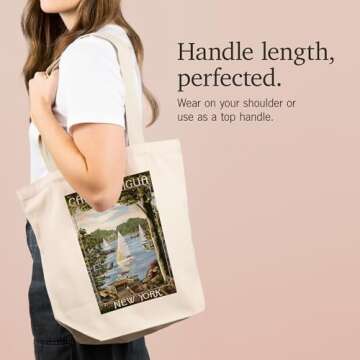 Lantern Press Canandaigua Lake View Tote Bag – Eco-Friendly & Stylish