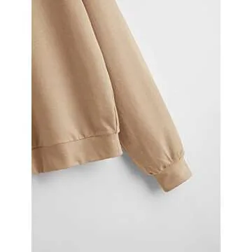 SAFIRSIOR Women skeleton Skateboard Graphic Print Fleece Sweatshirt Cute Crew Neck Long Sleeve Pullover Tops Khaki