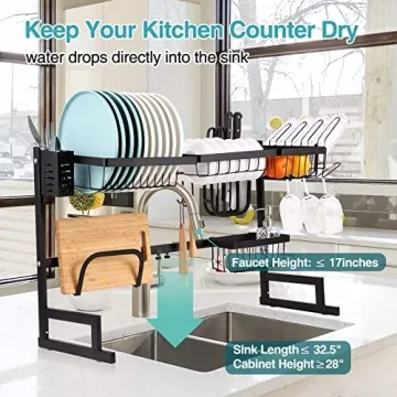 Furnikko Adjustable Over The Sink Dish Drying Rack