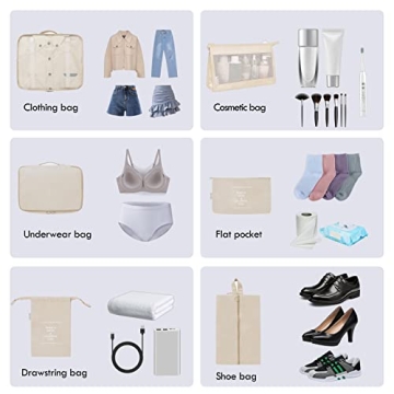 Creechwa Packing Cubes: 9PCS Travel Organizer Set