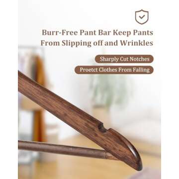 Premium Wooden Hangers Set of 20 Non-Slip Coathangers