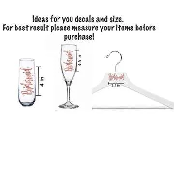Personalized Bridesmaid Vinyl Decal ONLY DIY for Tumblers Cups Rose Gold on Champagne Glasses Maid of Honor Gifts