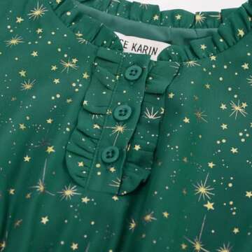 GRACE KARIN Dresses for Girls Size 10-12 Green Long Sleeve Fall Winter Party Casual Holiday Christma...