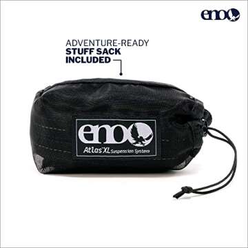 ENO Atlas XL Suspension System - Tree Strap for Hammock - Accessories for Camping, Hiking, and Backpacking - Black/Royal